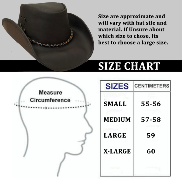 Leather Cowboy hat for Men & Women Durable Handcrafted Lightweight Shapeable Western Hats for Men Choc Brown - Image 4